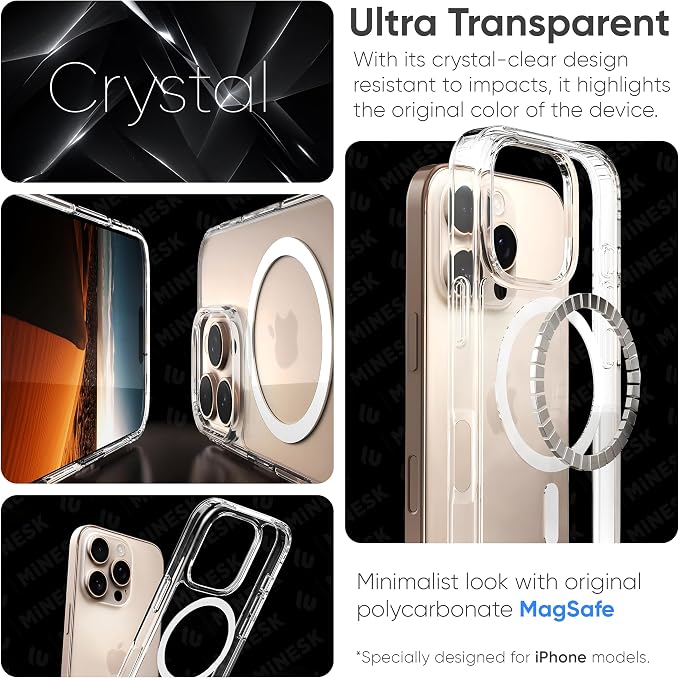 iPhone 16 Pro Max için Origin Serisi Magsafe ile Uyumlu Crystal Clear Super Şeffaf Materyal ve Yeni Nesil Manyetik Çember (16 Pro Max) - Görsel 5