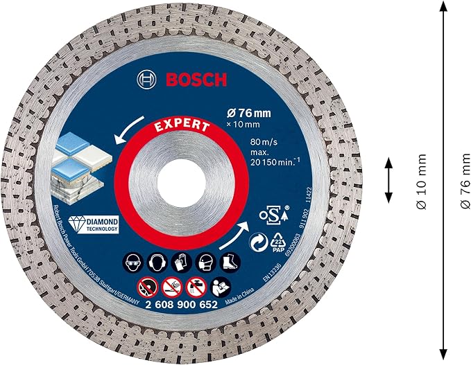 1x Expert Hard Ceramic elmas kesme diski, 76 x 1,5 x 10 mm - Görsel 3