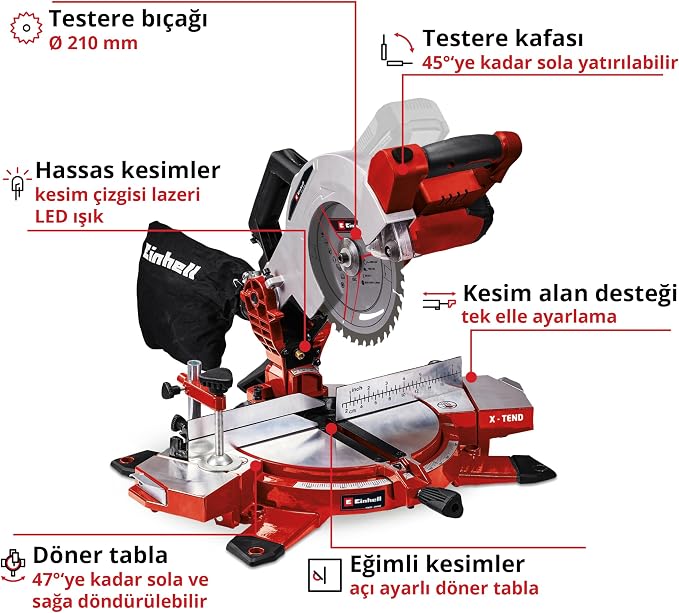 Akülü Gönye Testere TE-MS 18/210 Li-Solo 4300890 - Görsel 3