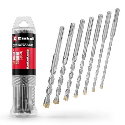 Einhell 7 Parça SDS Plus Kırıcı Matkap Ucu Seti, 160 mm, (4 Ağızlı Karbür Plakalı, Merkezleme Uçlu, 40Cr Takım Çeliğinden Üretilmiştir; Tadilat ve Beton Bağlantı İşleri İçin) - 49265510