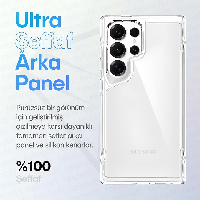 Samsung Galaxy S25 Ultra için Crystal Armor Serisi Şok Emici Yumuşak Silikon Kenar Arkası Sert Polikarbonat Darbeye Dayanıklı Şeffaf Kılıf (Galaxy S25 Ultra) - Görsel 4