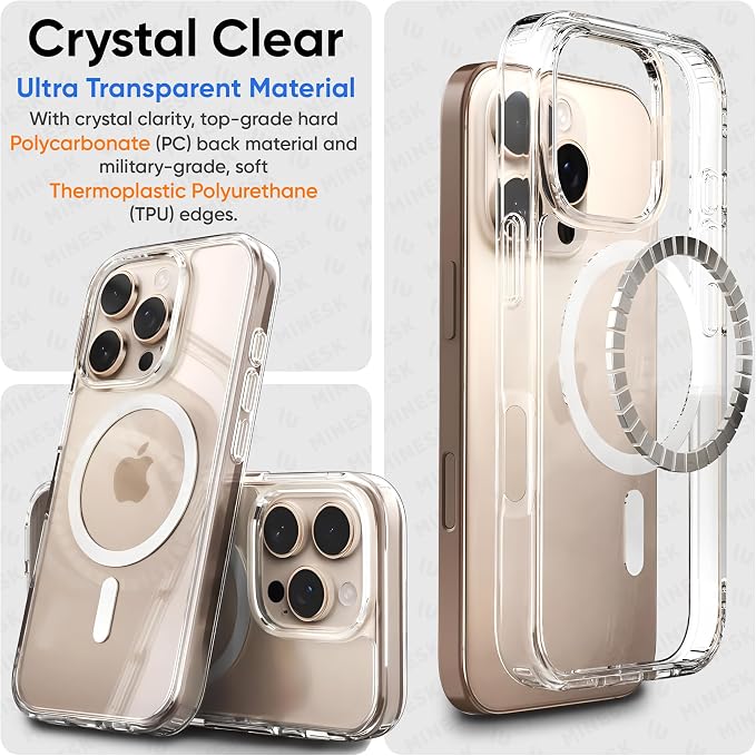 iPhone 16 Pro Max için Origin Serisi Magsafe ile Uyumlu Crystal Clear Super Şeffaf Materyal ve Yeni Nesil Manyetik Çember (16 Pro Max) - Görsel 2