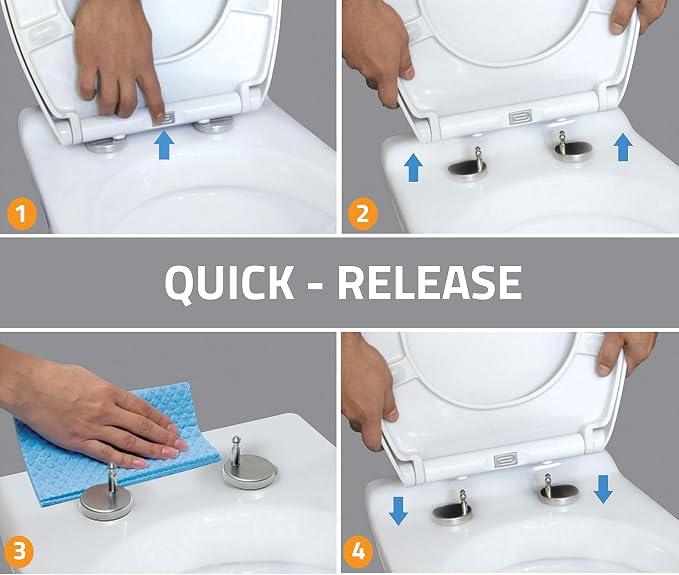 Bagno | Düz klozet kapağı, otomatik kapanmalı klozet kapağı, D şeklinde - Görsel 2