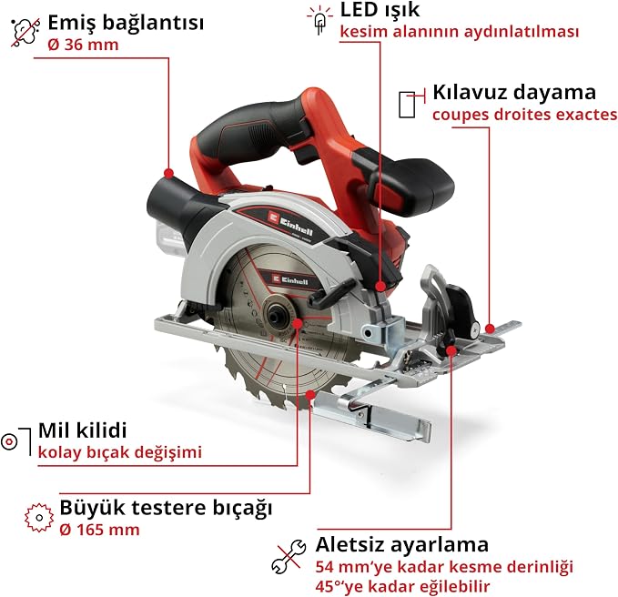 Akülü Daire Testere TE-CS 18/165-1 Li-Solo 4331207 - Görsel 3
