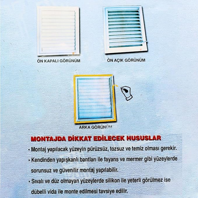 PLASTİK MENFEZ 30X30 CM BANYO / WC HAVALANDIRMA MENFEZ - Görsel 5