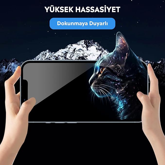 iPhone 16 Pro İle Uyumlu Hayalet Ekran Koruyucu Ultra Şeffaf Yandan Görünmeyen Gizli Full Korumalı Temperli Kırılmaz Cam Koruma - Görsel 4