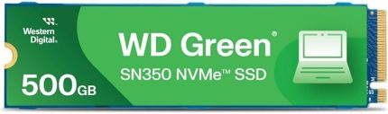 Digital WD Green SN350 500 GB M.2 NVMe SSD, 2.400 MB/sn okuma hızı ve 1.500 MB/sn'ye kadar yazma hızı