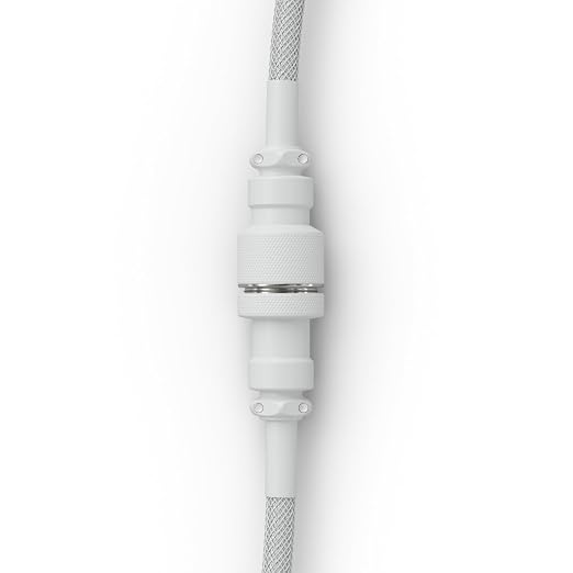 Coiled Keyboard Cable – Coiled USB C Cable Artisan Braided Cables for Mechanical Gaming Keyboard Coiled Cable - Custom Keyboard Cable (White) - Görsel 4