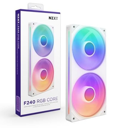 F240 RGB Core Tek Çerçeve Fan Ünitesi, 240mm, 2x 120mm RGB Fan Dahil, Hız ve Aydınlatma Kontrolü, Yüksek Statik Basınç ve Hava Akışı, 8 aRGB LED, Beyaz