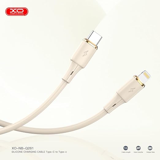 60W Hızlı Şarj Kablosu Type-C | NB-Q261 | 1 Metre | Veri Transferi | Silikon Tasarım, Kırılmaya karşı Dayanıklı Kablo, Krem - Görsel 4