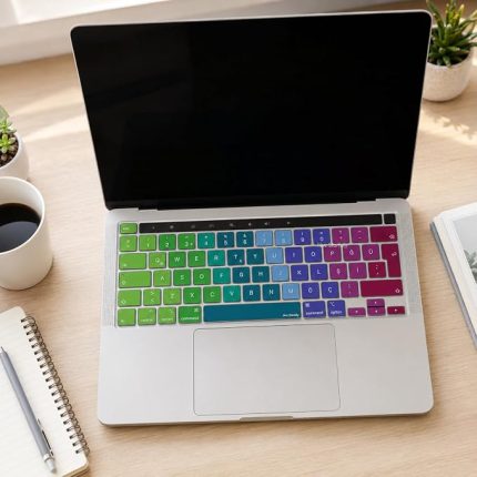 MacBook Klavye Koruyucu Türkçe Q A2338 M1 M2 13 inç A2251 A2289 A2141 16 inç UK ISO Ters L Enter Silikon Keyboard Cover Touch Bar Pembe Yeşil