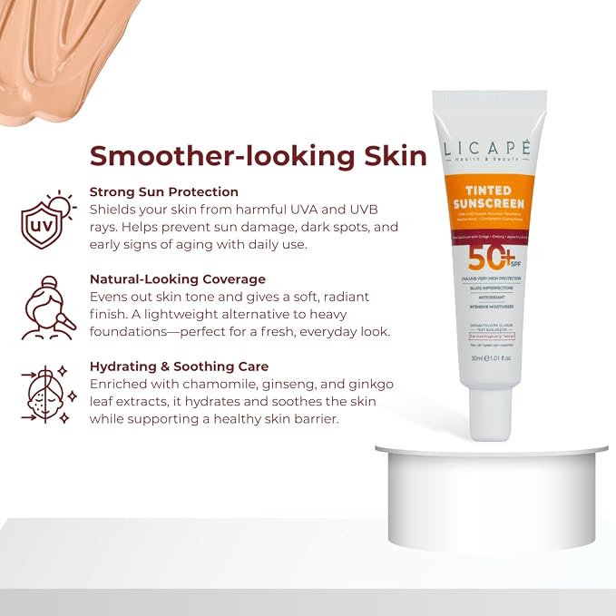 Yüksek Koruma Tinted Güneş Kremi SPF 50 – Kapatıcı Etkili, Cilt Tonu Eşitleyici, Nemlendirici ve Suya Dayanıklı Güneş Koruyucu – 40 ml - Görsel 5
