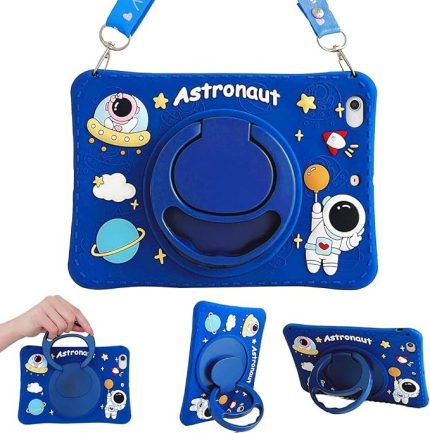 Samsung Galaxy Tab A11 / A9 8.7inç ile uyumlu Kılıf Cute Dolls Standlı Eğlenceli 3D Karekterli Çocuk Kılıfı X110 X130 35-Sky Blue