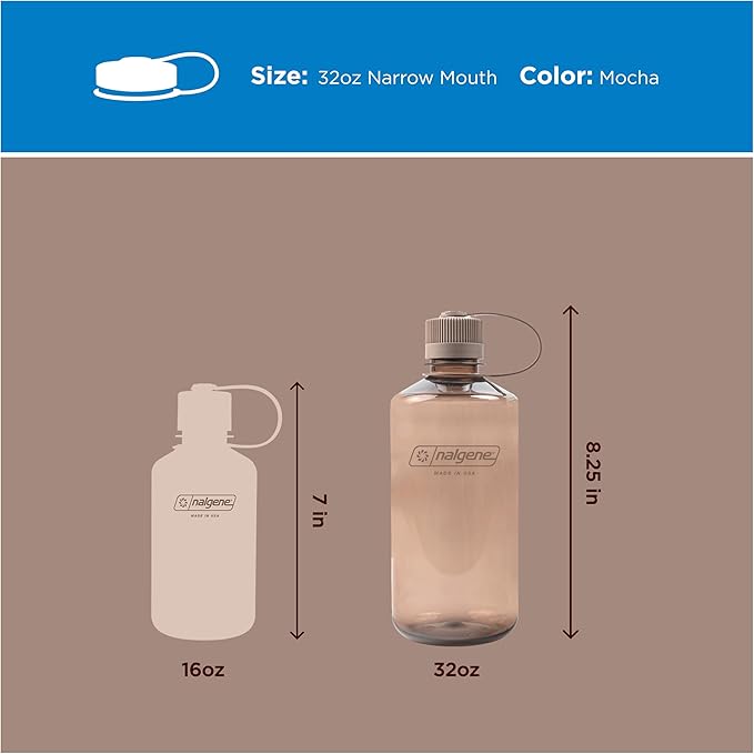 Sustain Tritan BPA İçermeyen Su Şişesi,%50 Plastik Atık, 907 g, Dar Ağız, Moka - Görsel 5