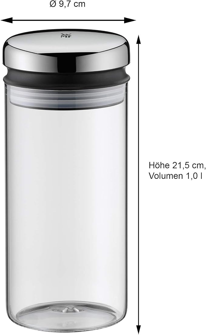 Cam Saklama Kavanozu, 1 L, 21,5 cm, Kapaklı, Geniş Ağızlı, Kahve Çekirdeği, Müsli ve Kuru Gıda Saklama Kabı - Görsel 3