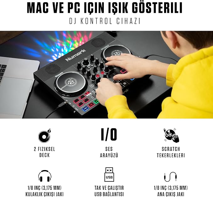 Party Mix Live Işıklı Hoparlörlü DJ Kontrolör - Görsel 2