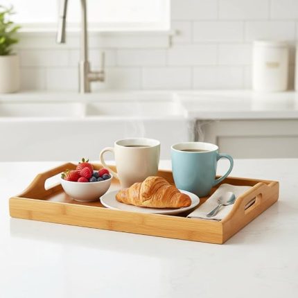 Bambu Dikdörtgen Sunum Tepsi 33x22x5 cm, Sofra Tepsisi, Çay Tesisi