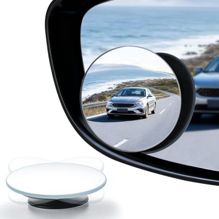 Kör Nokta Aynası, 5,1 cm Yuvarlak HD Cam Çerçevesiz Dışbükey Arka Görüş Ayınası, Arabalar, SUV'lar ve Kamyonlar için Geniş Açılı Ayarlanabilir Çubukla, 2'li Paket
