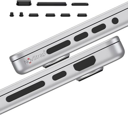 MacBook Air Pro Neo ile Uyumlu 9 Adet Toz Koruma Tıpası Seti Siyah