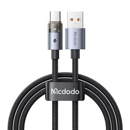 CA-6890 USB To Type-c | Gösterge Işıklı, 6A Akım Destekli Hızlı Şarj Kablosu