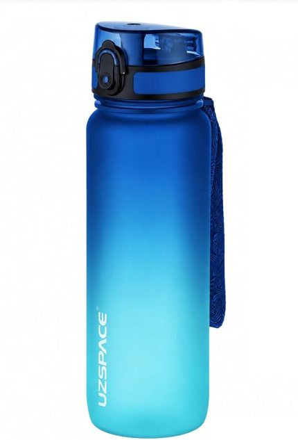 800ml -YENİ EBAT-Çift Renk Softtouch Tritan Su Matarası -Turkuaz, Mavi-turkuaz