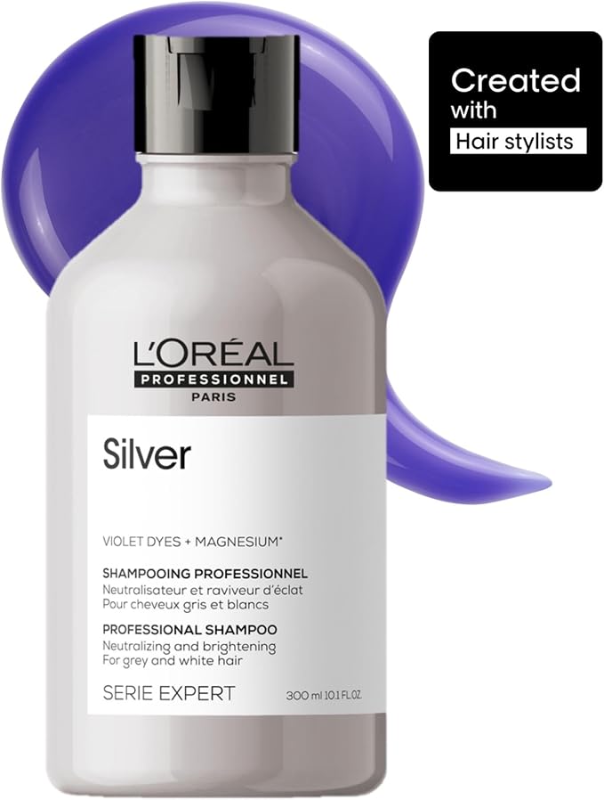 Professionnel Paris Serie Expert Silver Çok Açık Sarı, Gri ve Beyaz Saçlar için Renk Dengeleyici Mor Şampuanı 300 ml - Görsel 2