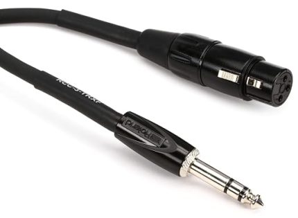 Siyah Serisi Ara Bağlantı Kablosu, 1/4 İnç TRS - XLR (Dişi), 3 fit
