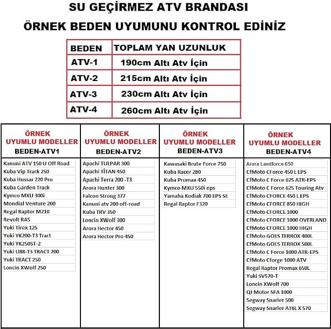 Su Geçirmez İç ve Dış Mekan ATV Brandası, Quad Cover için Örtü, Kar ve Toz Geçirmez - Görsel 3