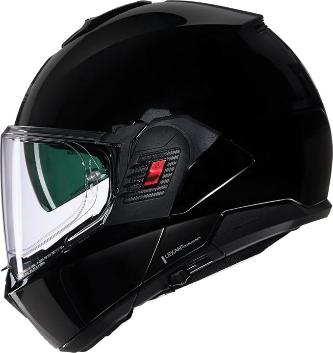 N120-1 Classico Çenesi Arkaya Açılan Motosiklet Kaskı Parlak Siyah 301 XL - Görsel 4