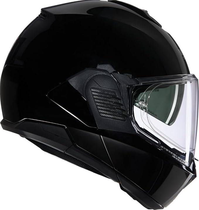N120-1 Classico Çenesi Arkaya Açılan Motosiklet Kaskı Parlak Siyah 301 XL - Görsel 3