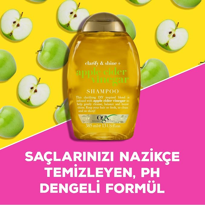 Işıltı Veren Elma Sirkesi Yağlı Saçlar için Şampuan 385 ml - Görsel 5