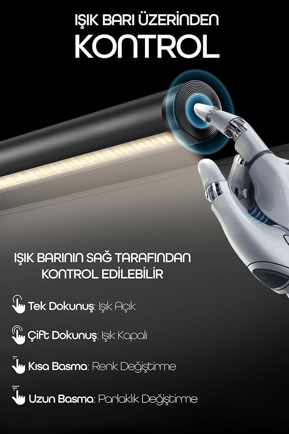Monitör Lambası Kumandalı Light Pro Series USB Kademeli Parlaklık Renk Ayarlı Masa PC Ekran Işığı - Görsel 5