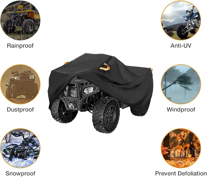 Su Geçirmez İç ve Dış Mekan ATV Brandası, Quad Cover için Örtü, Kar ve Toz Geçirmez - Görsel 5