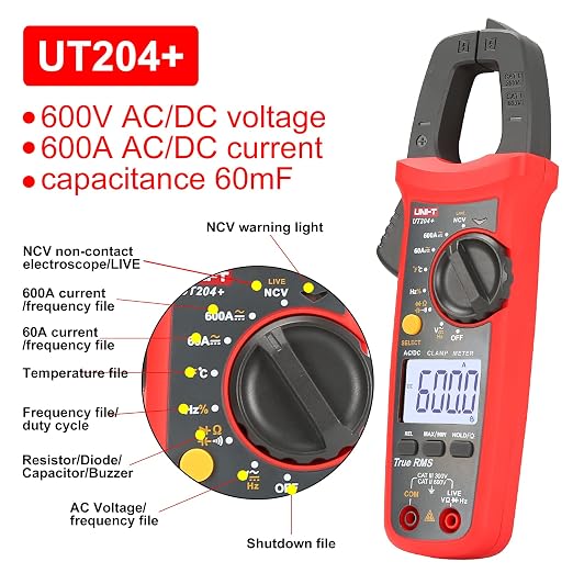 UT204 + Dijital Sıkıştırma Ölçer Sıcaklık Alternatif Akım Doğru Akım Gerilim Direnç Test Cihazı Multimetre - Görsel 2