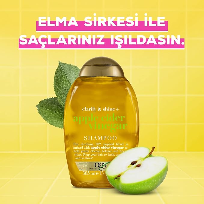 Işıltı Veren Elma Sirkesi Yağlı Saçlar için Şampuan 385 ml - Görsel 2